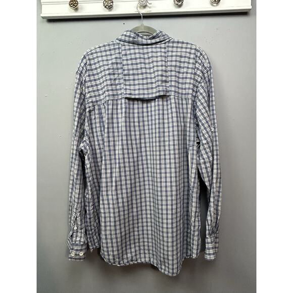 North River Outfitters Fishing Shirt Mens 2XL Blue Khaki Roll Tab Sleeves Vented - Picture 2 of 8